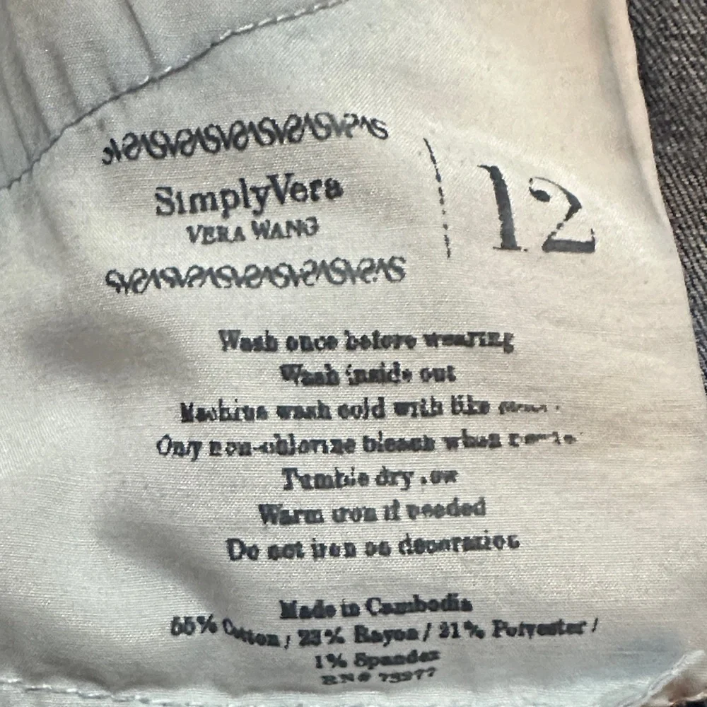 Simply Vera Vera Wang Dark Blue Straight Leg Jeans - Picture 2 of 5